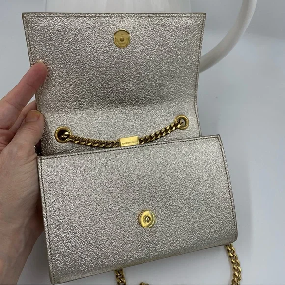 ❌SOLD❌ YSL Kate Small Sparkling Light Gold Bag Clutch - Picture 7 of 16